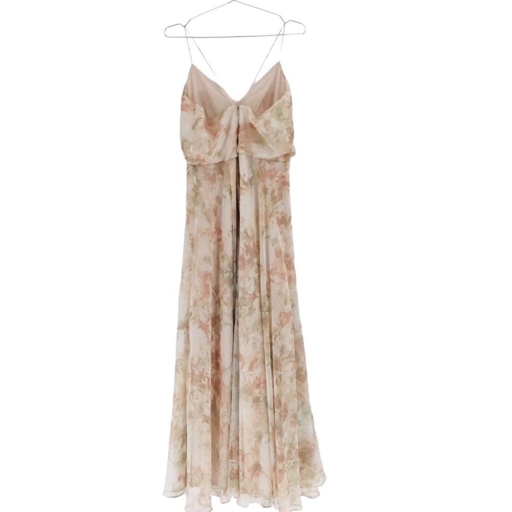 Jenny Yoo x BHLDN Inesse Floral Cross Back Pink White Gown Size 8 - Picture 9 of 10